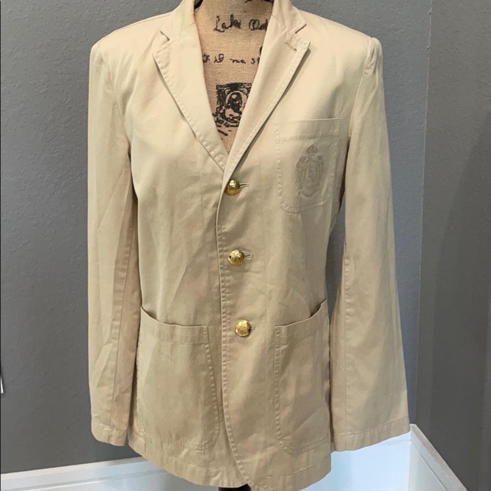 Ralph Lauren cotton gold button blazer